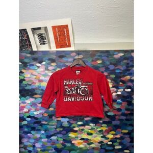 Harley-Davidson Kids Red Long Sleeve Graphic T-Shirt Neidengard's Ohio Size XS